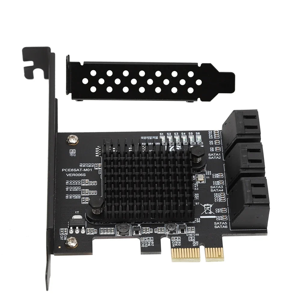 Jadeshay Card USizeB, 6-Port SizeATA 3.0 PCI Expansion Card Riser Card Compatible,3G 1.5G HDD