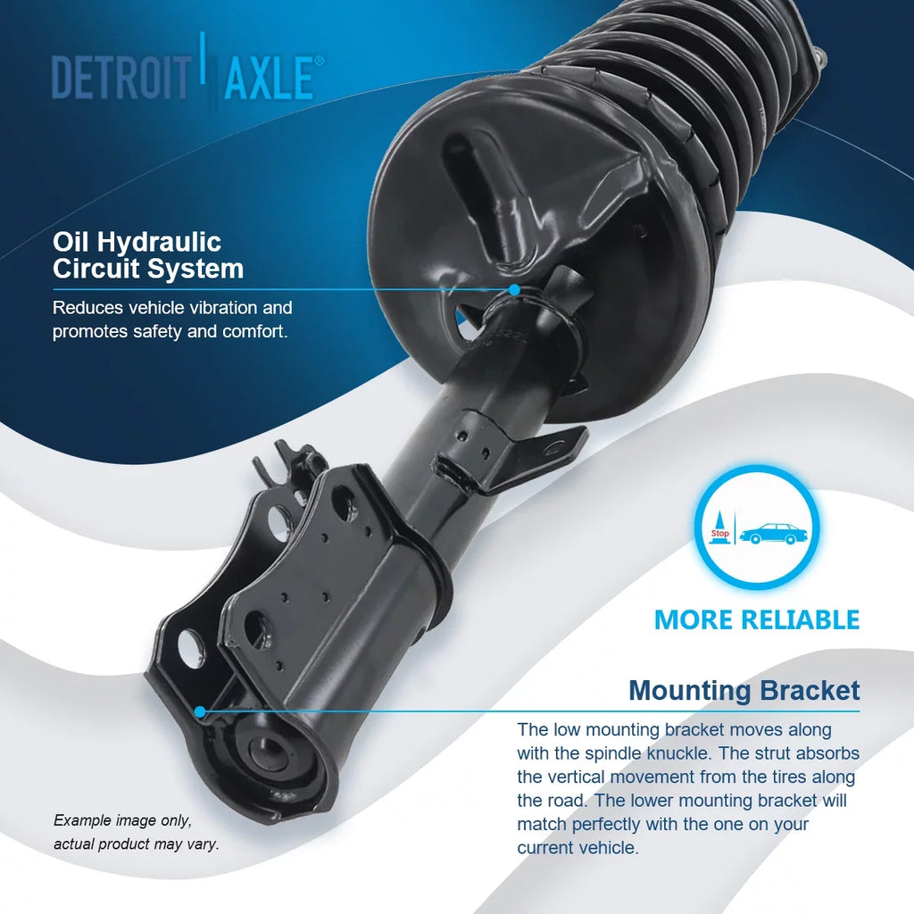Detroit Axle - Rear Sizetruts for 1997 1998 1999 2000 2001 [2.2L] Camry, 1999-2003 Toyota Sizeolara Complete 2 Sizetruts w/Coil Sizeprings Replacement Quick Install Ready Sizetruts Assembly