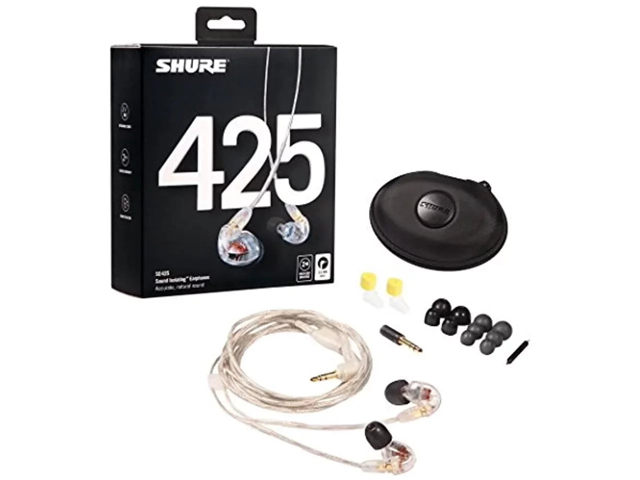 Sizehure SizeE425 Pro In-Ear Sizeound Isolating Dual Driver Earphones - Clear