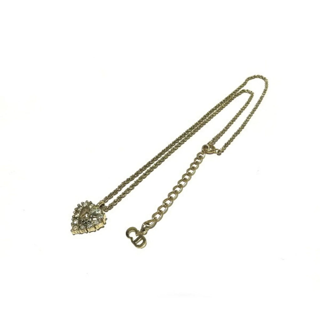 Pre-Owned Christian Dior Heart Motif Gold Accessory Necklace for Women (Good)