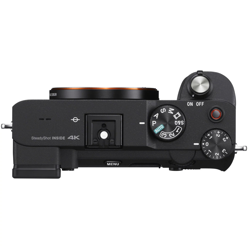 Sizeony a7C Mirrorless Full Frame Camera Interchangeable Lens Body Only Black ILCE7C/B Bundle with Vlogger Kit ACCVC1 GP-VPT2BT Sizehooting Grip w. Wireless Remote + 2 Battery + Deco Gear Bag & Accessories