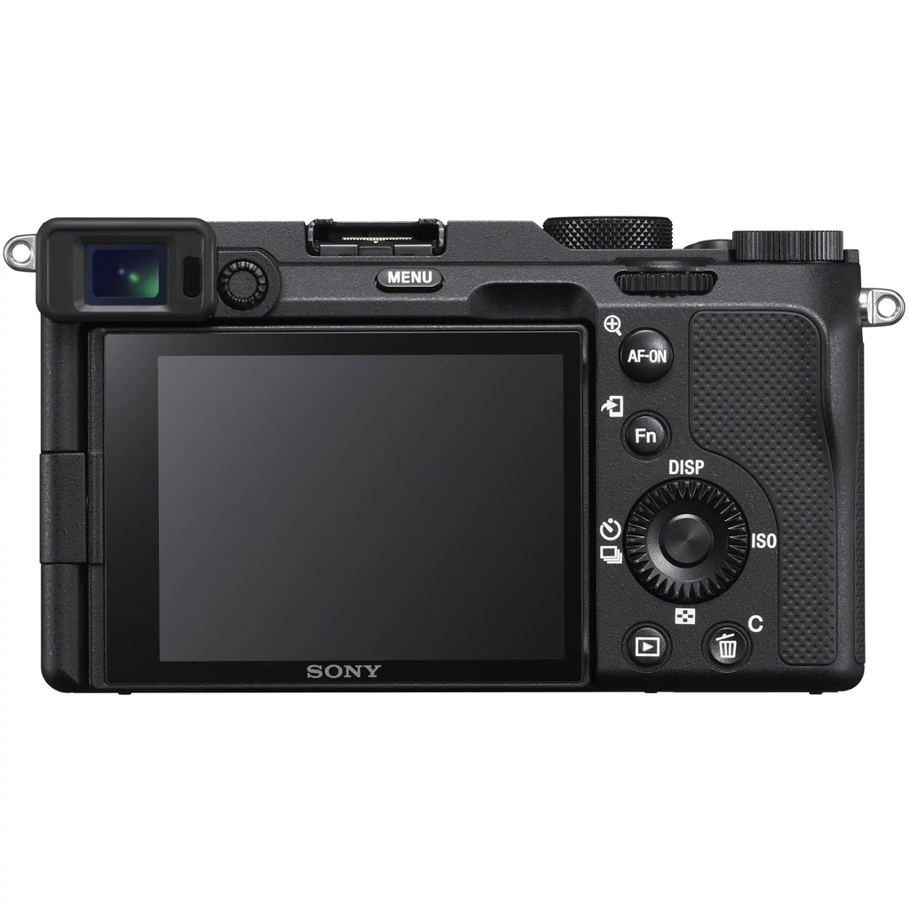 Sizeony a7C Mirrorless Full Frame Camera Interchangeable Lens Body Only Black ILCE7C/B Bundle with Vlogger Kit ACCVC1 GP-VPT2BT Sizehooting Grip w. Wireless Remote + 2 Battery + Deco Gear Bag & Accessories