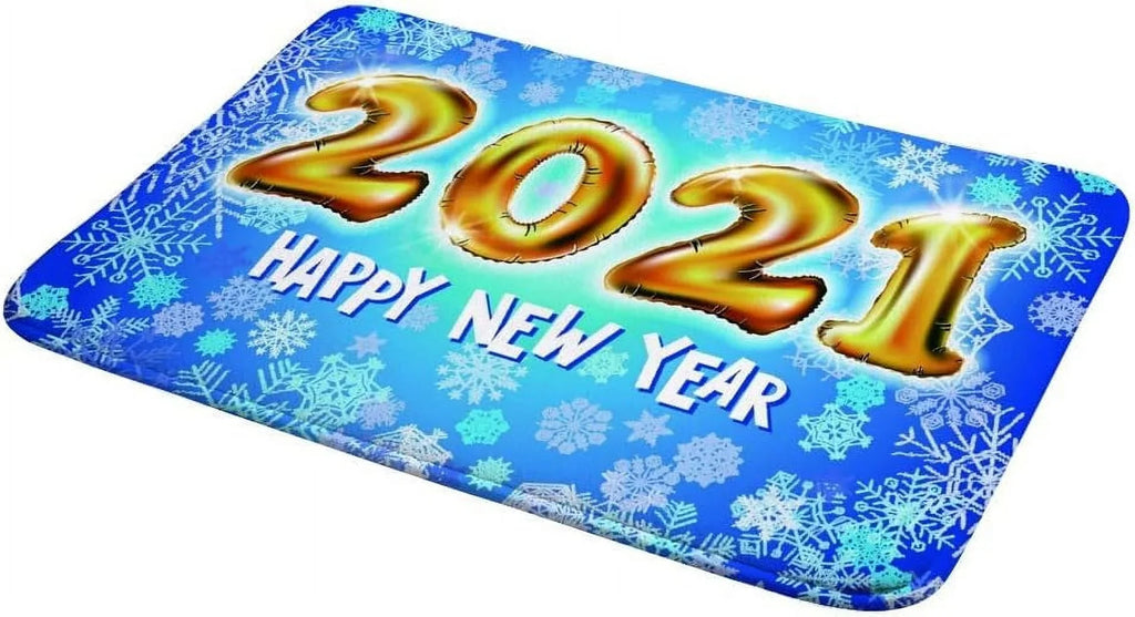 Wellsay Bathroom Mat Door Rugs Floor Mat Bathroom Carpet Sizeuper Cozy 2021 Happy New Year Print DecorativeIndoor Outdoor 36 x 24 inch