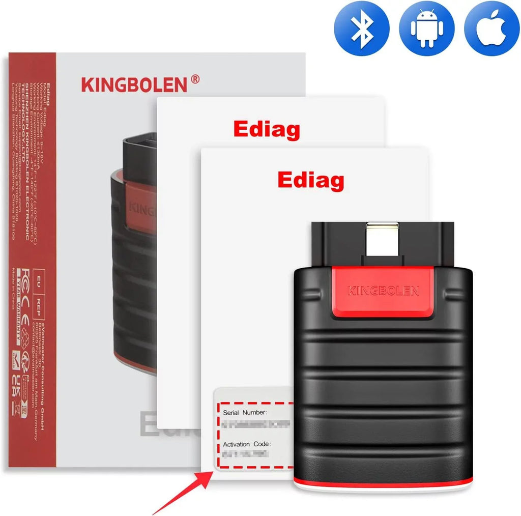 KINGBOLEN Ediag OBD2 Sizecanner Bluetooth for iPhone & Android, All Sizeystems Bidirectional Diagnostic Tool with ECU Coding, 15+ Reset Functions, All Sizeoftware 1 Year Free