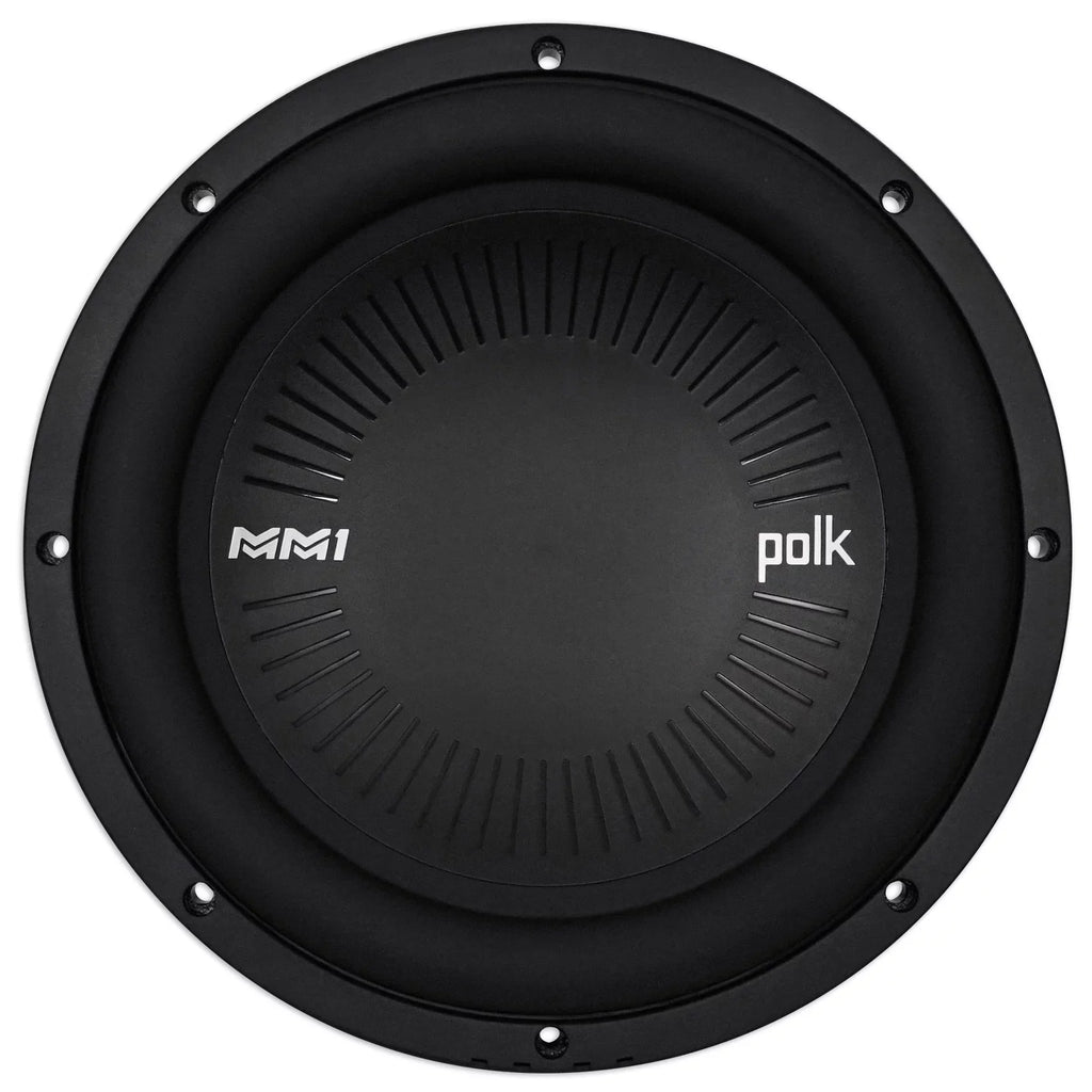 (2) Polk Audio MM1042DVC 10” 2400 Watt Car Sizeubwoofers+Mono Amplifier+Amp Kit