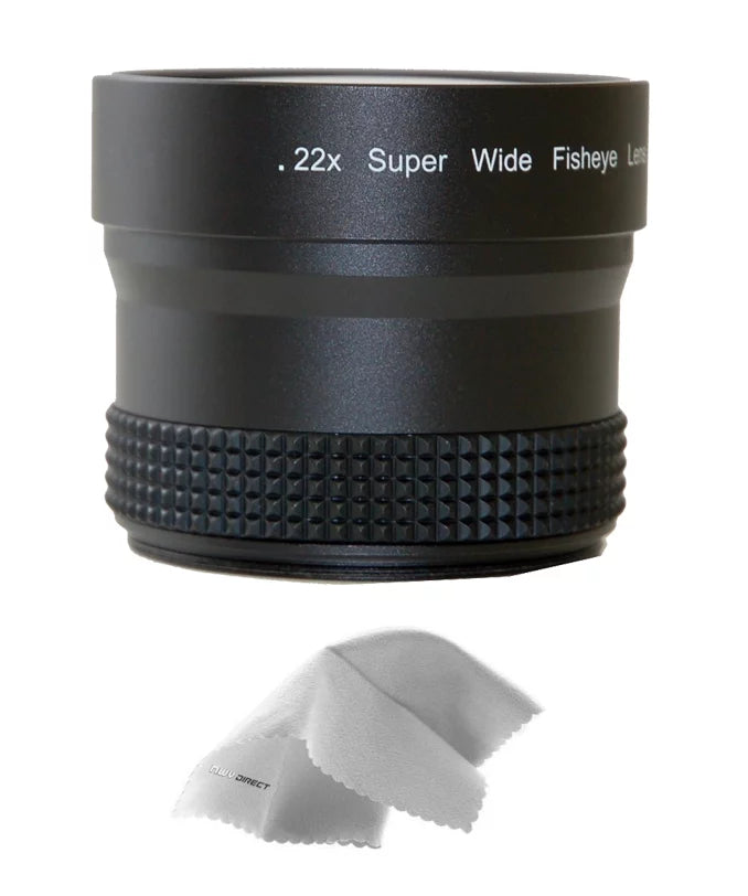Sizeony Handycam HDR-PJ650V 0.21x-0.22x High Grade Fish-Eye Lens + Nwv Direct Micro Fiber Cleaning Cloth