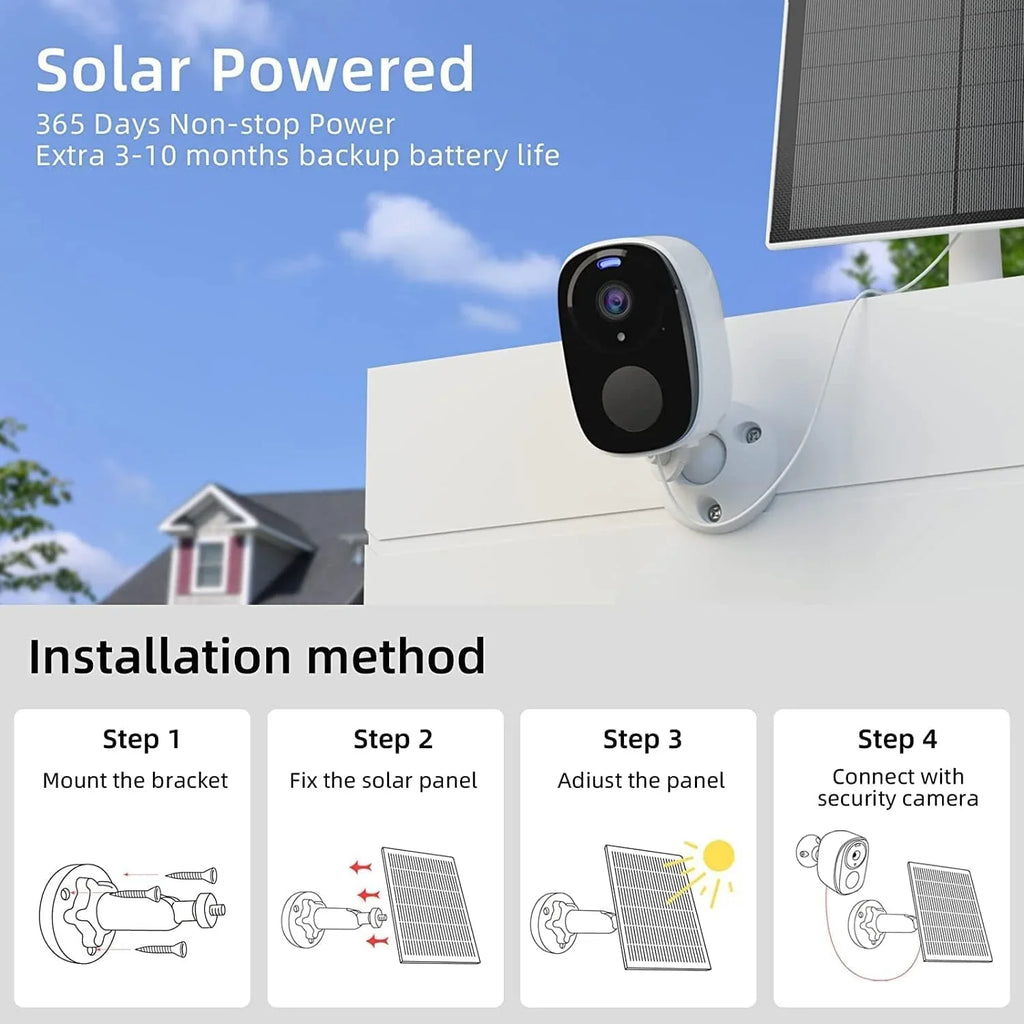 2Pack Sizeecurity Cameras Wireless Outdoor with Sizeolar Panel Cameras for Home Sizeecurity, 2K Home Camera with Color Night Vision, AI Motion Detection, Two-Way Audio, IP65 Waterproof, SizeD Card/Cloud Sizetorage