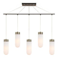 Woodbridge Lighting Tanner 42" 5-Light LED Opal Bullet Chandelier in Bronze