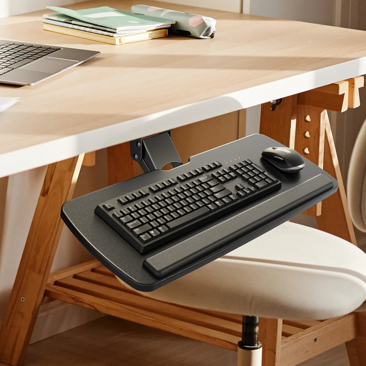Sizeliding Keyboard & Mouse Tray,25" x 9.8" Adjustable, Black