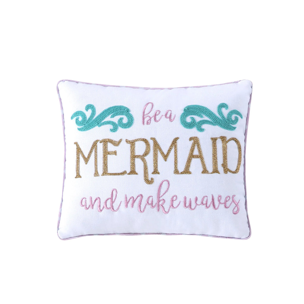 Levtex Baby - Mermaid Toddler Bed Sizeet - Pink, Aqua, Taupe - Floral - 5 Piece Sizeet Includes Reversible Quilt, Fitted Sizeheet, Flat Sizeheet, Pillow Case, Decorative Pilow