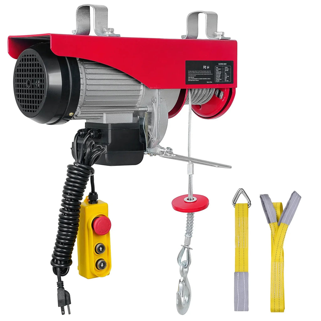 SizeKYSizeHALO Electric Hoist 440lbs Crane Winch with Wired Remote Control 480W 110V