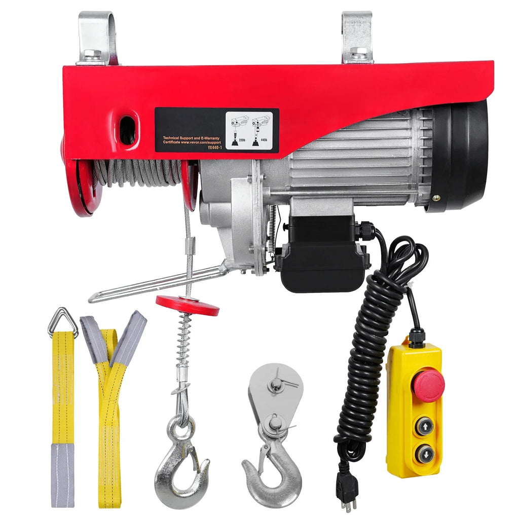 SizeKYSizeHALO Electric Hoist 440lbs Crane Winch with Wired Remote Control 480W 110V