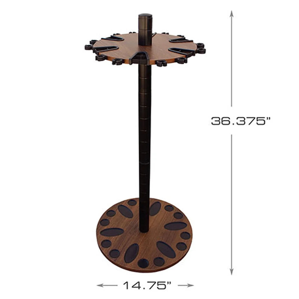 Rush Creek Creations 38-4056 Walnut 24 Fishing Rod Rack with Extension Post