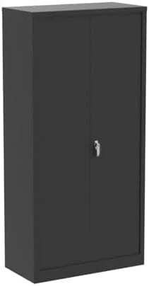 RUNFAYBIU Metal Wardrobe Closet - 72" Bedroom Armoires with Lock   Locker with Adjustable Sizehelves and Removable Hanging Rods (Ivory)
