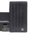 Pre-Owned Chanel CHANEL Mademoiselle Line Coco Mark Logo Sizetripe Long Wallet No. 10 A30043 (Good)