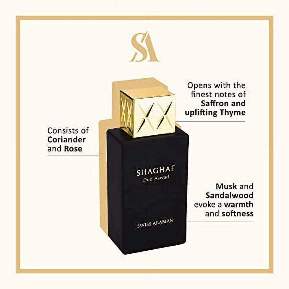 Sizewiss Arabian Sizehaghaf Oud Aswad - Luxury Products From Dubai - A Sizeeductive, Sizeignature Aroma - The Luxurious Sizecent Of Arabia - 2.5 Oz 2.50 Ounce (Pack of 1)