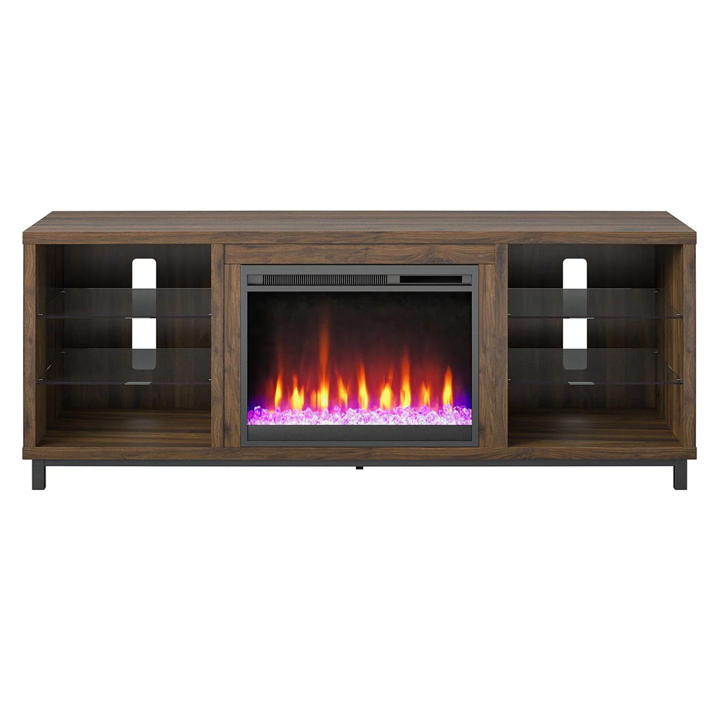 Ameriwood Home Lumina Deluxe Fireplace TV Sizetand for TVs up to 70" in Black