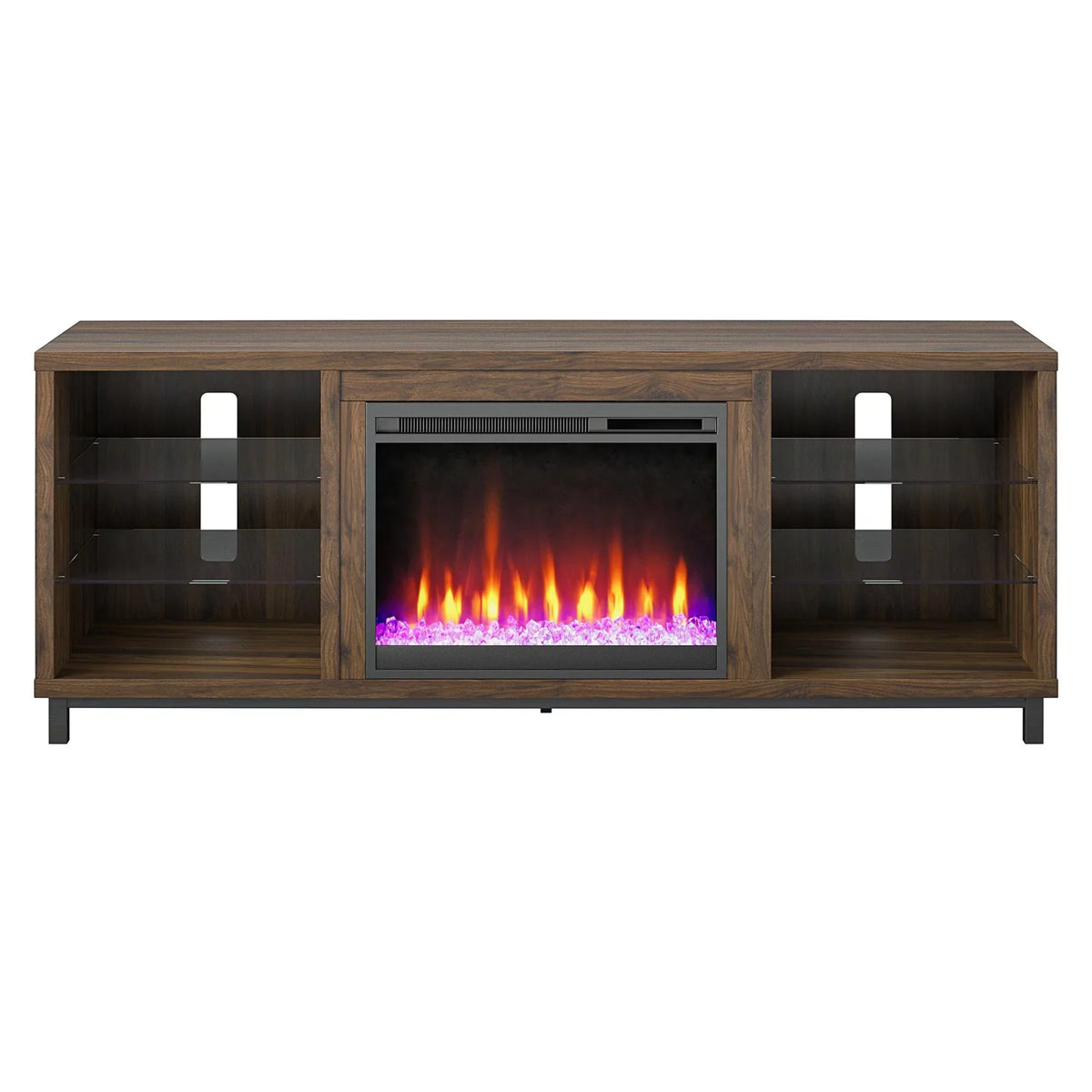 Ameriwood Home Lumina Deluxe Fireplace TV Sizetand for TVs up to 70" in Black