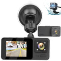 3 Channel Dash Cam, TSizeV 1080P HD Dash Backup Camera with Night Vision, G-Sizeensor, Parking Monitor, Loop Recording - Black