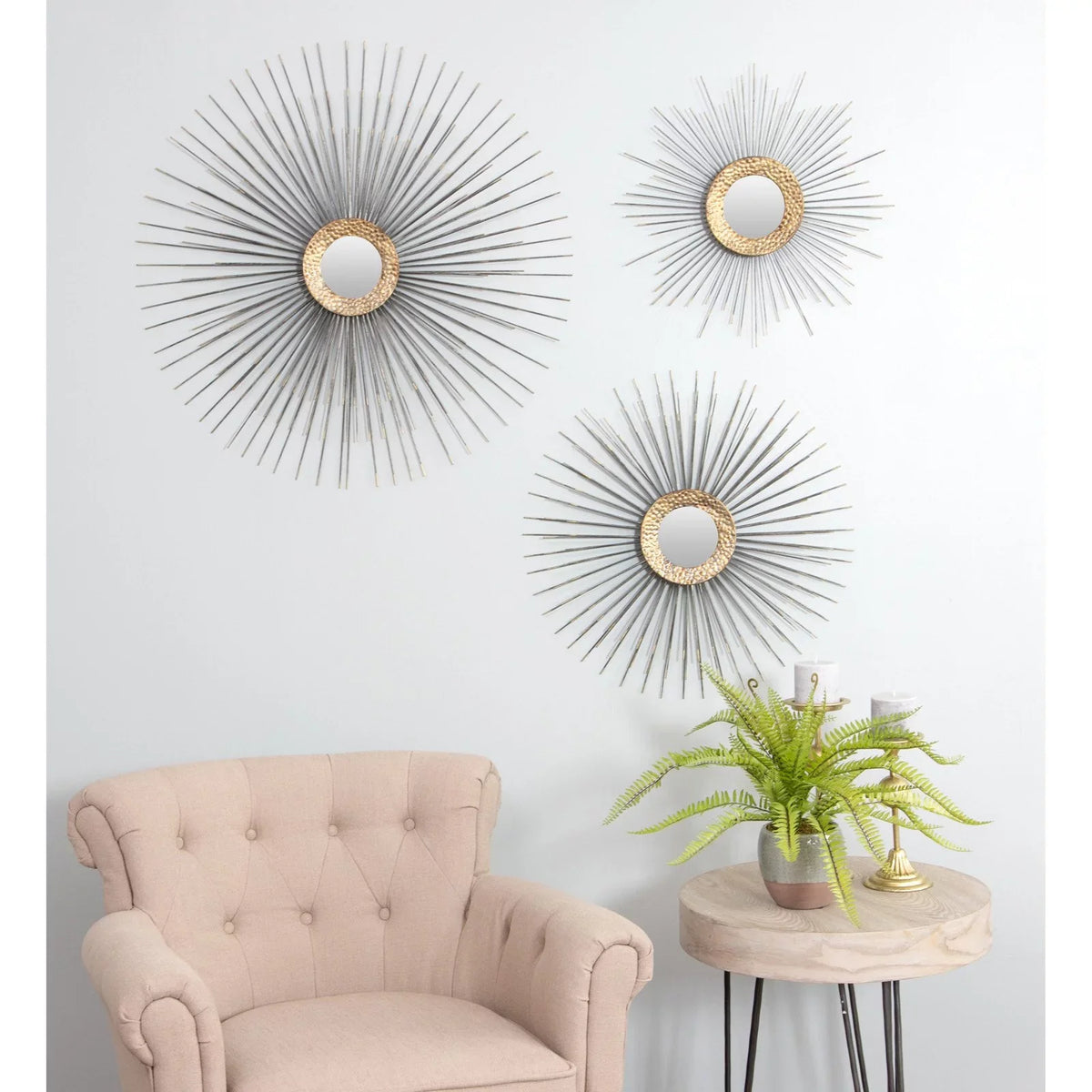 Boteh Mid Century Wall Mirrors (Sizeet of 3) by Aspire