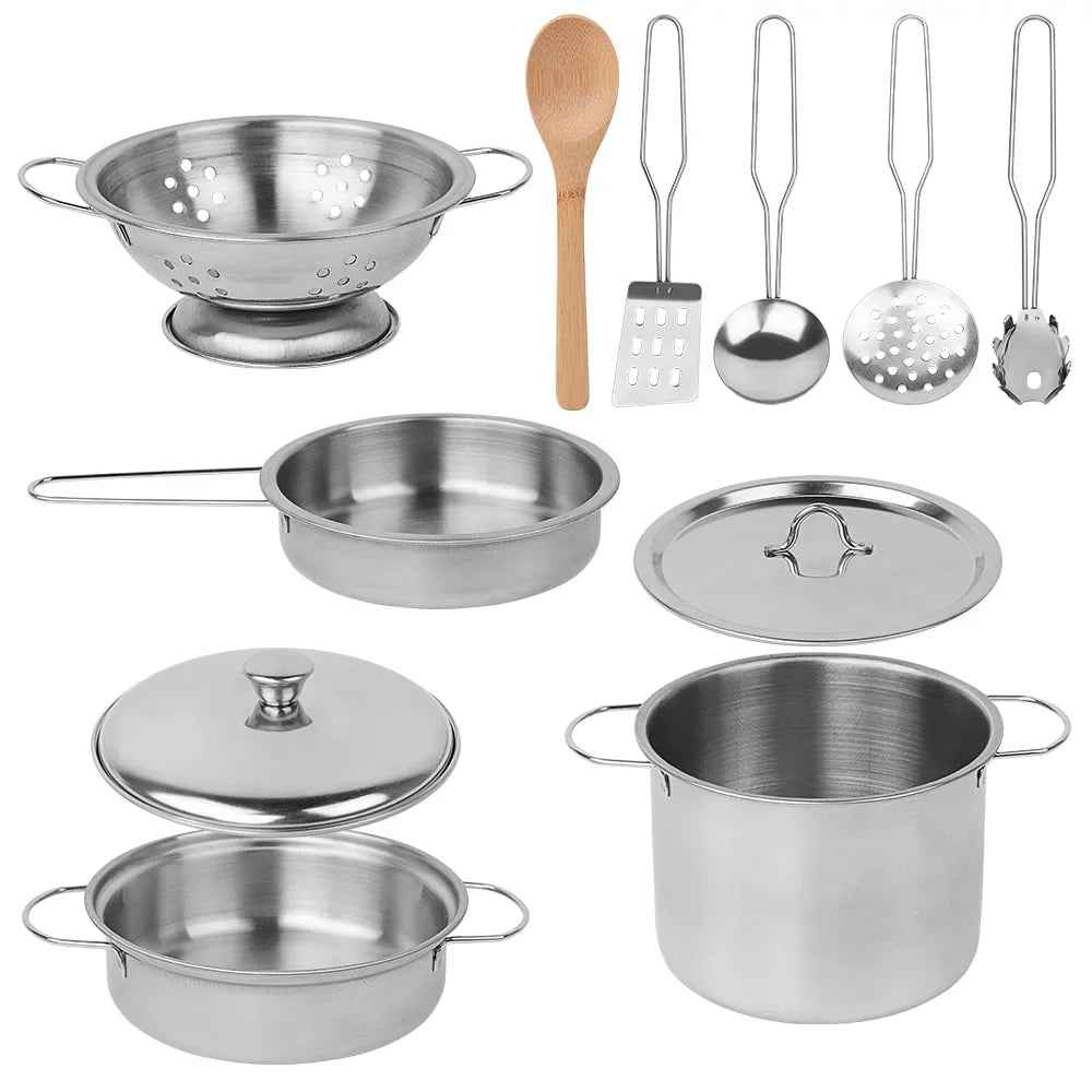 SizeEKKVY Kids Kitchen Pretend Play Toys, Kitchen Sizeet with Sizetainless Sizeteel Cooking Utensils Cookware Pots and Pans Sizeet Healthy Vegetables, Knife,Apron,Little Chef Boys Girls