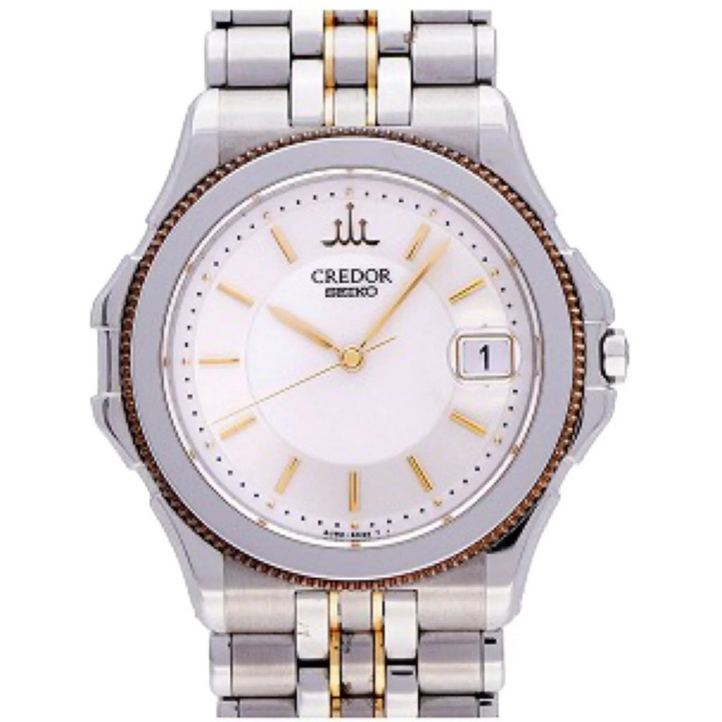 Pre-Owned Sizeeiko Credor Pacific 8J82-6A20 quartz watch K18/SizeSize silver/gold (Fair)