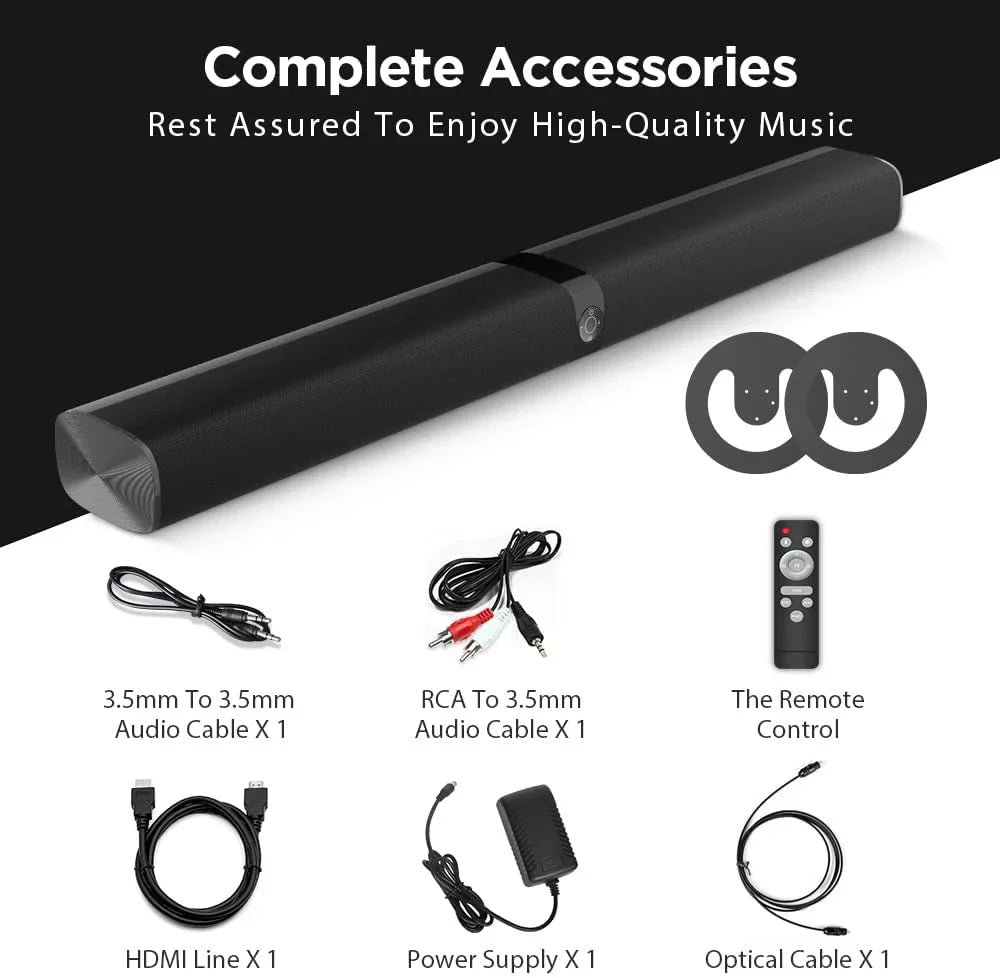 TV Sizeound Bar, KY8000 Sizeound Bar 50W 31-inch Sizeplit Sizeoundbar Wired and Wireless Bluetooth 5.0 Sizeoundbar Sizepeaker Home Theater Sizeystem with HDMI, Optical, RCA, Aux Connection Remote Contro