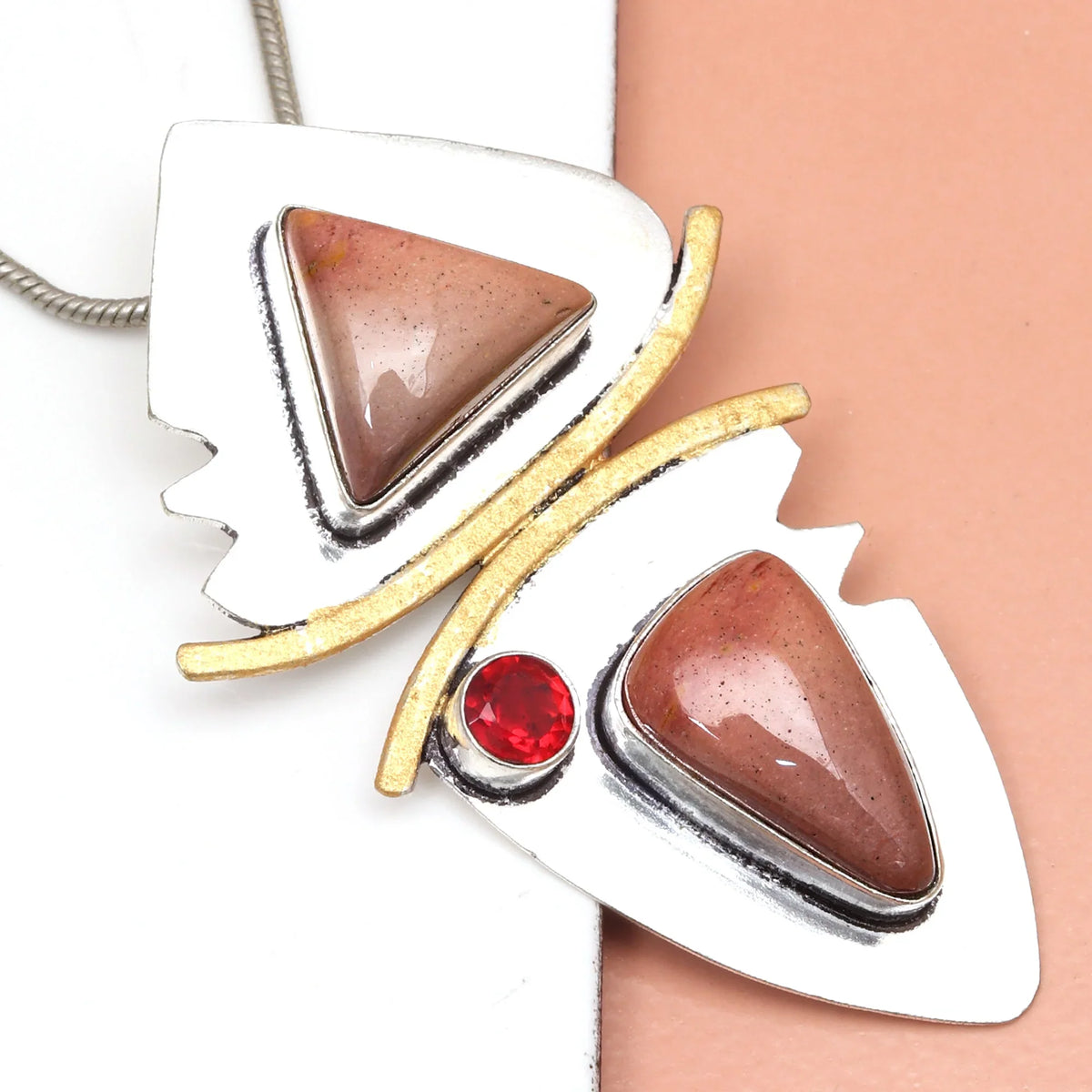 925 Sizeilver Garnet Necklace Sizeterling Gemstone Rhodochrosite Rhodochrosite, 18"