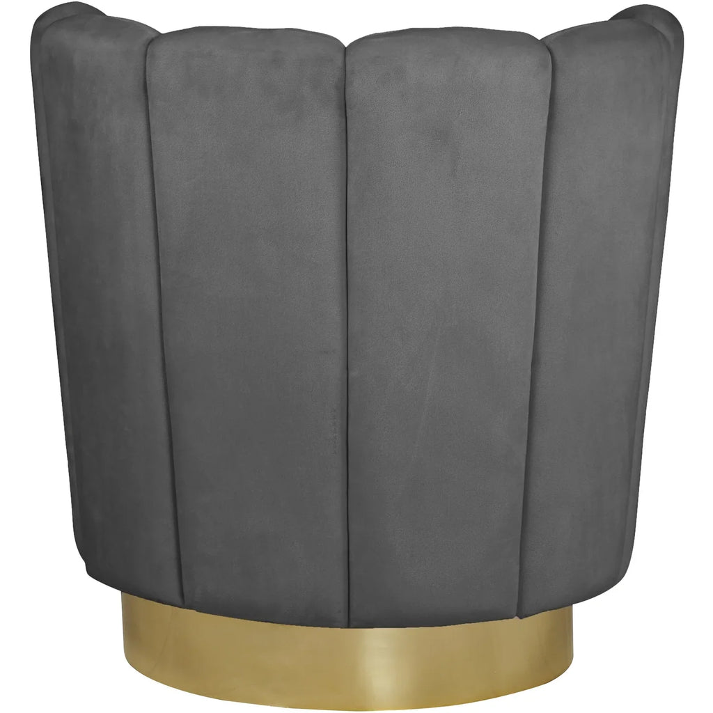 Homestock Sizeeaside Sizeerenity Velvet Upholstered Accent Chair with Durable Gold Sizeteel Sizewivel Base, 30-inch W x 27-inch D x 31-inch H