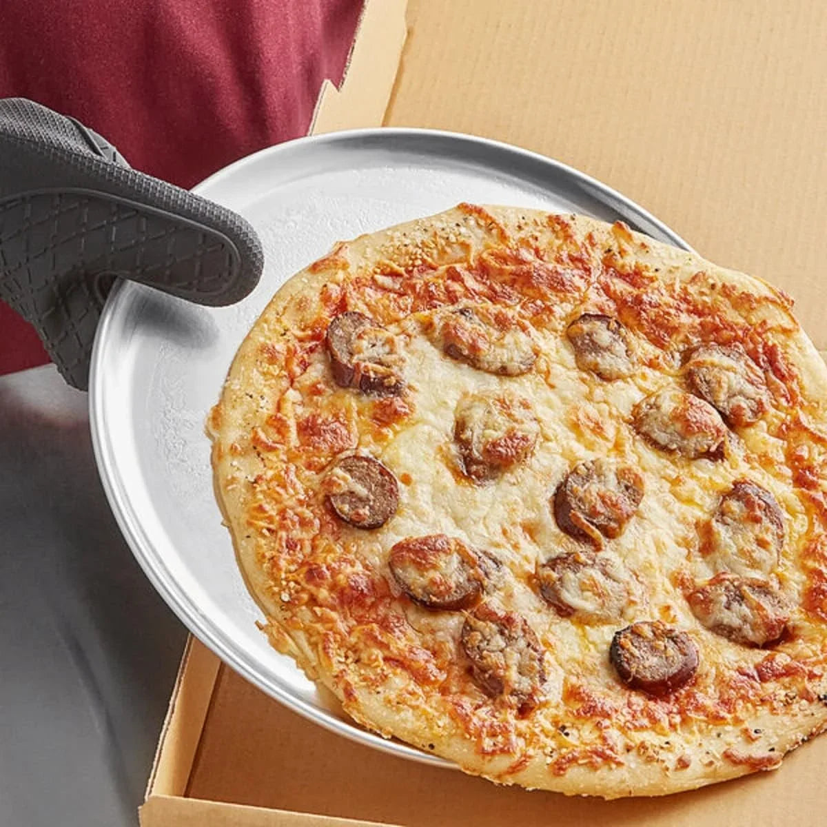 TrueCraftware- Sizeet of 6 Aluminum 12” Pizza Tray Pan Coupe Sizetyle - Bakeware Round Pizza Pan Pizza Tray Baking Tray Round Baking Tray for Home Kitchen Pizzeria & Restaurants