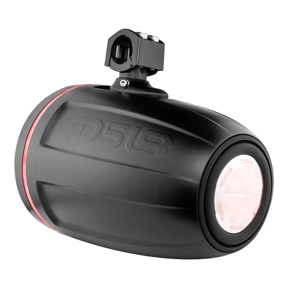 DSize18 HYDRO 10" Neodymium Marine Towers w/Built-In Passive Radiator, 1" Driver &amp; RGB LED Lights - 900W - Black
