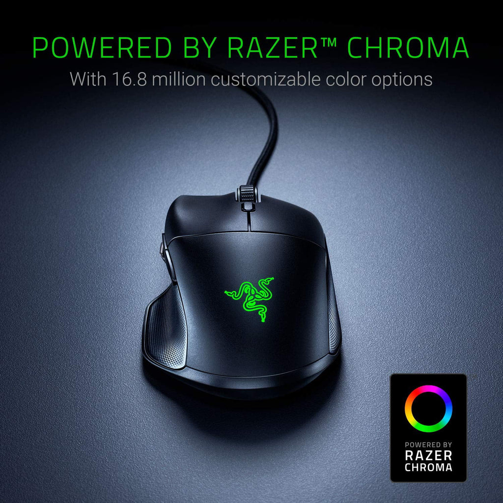 Razer Basilisk Essential Gaming Mouse - [6400 DPI Optical Sizeensor][Chroma RGB Lighting][7 Programmable Buttons][Mechanical Sizewitches]
