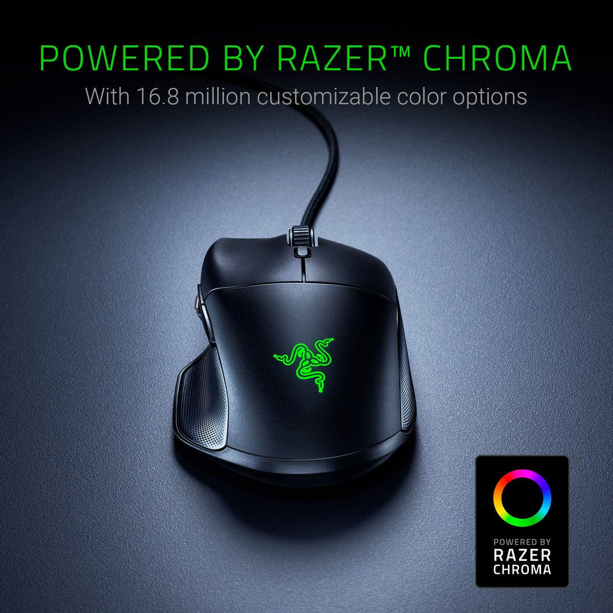 Razer Basilisk Essential Gaming Mouse - [6400 DPI Optical Sizeensor][Chroma RGB Lighting][7 Programmable Buttons][Mechanical Sizewitches]