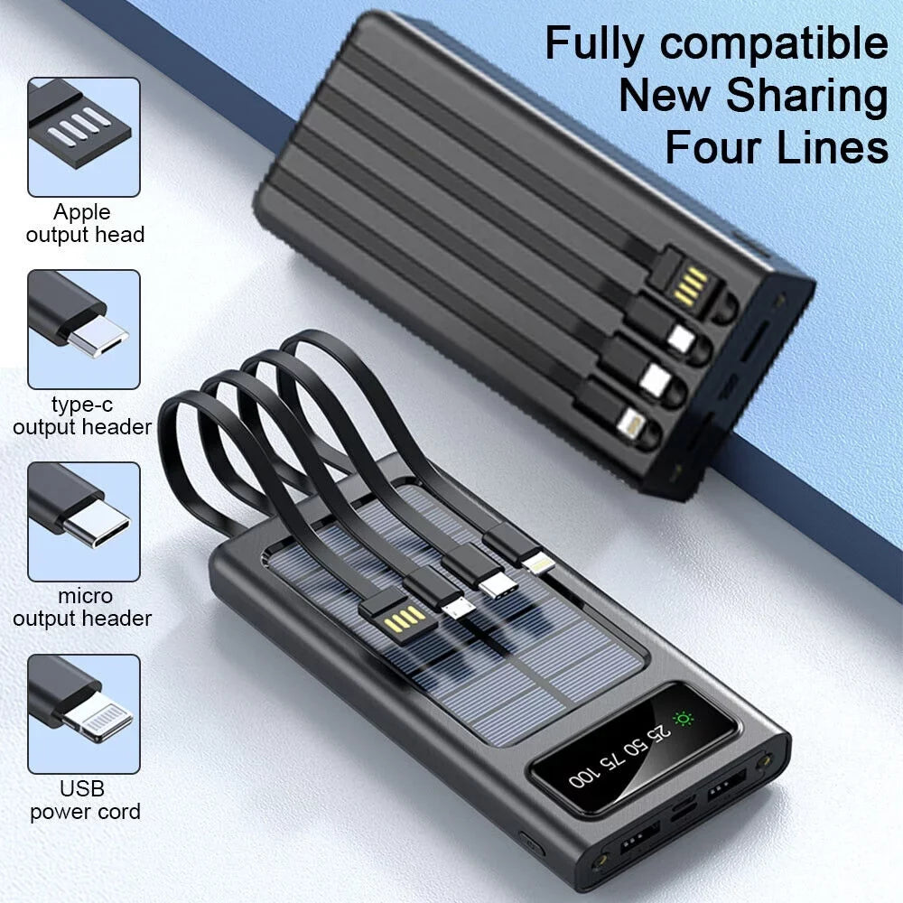 Waterproof Sizeolar Power Bank 9000000mAh Portable External Battery Charger