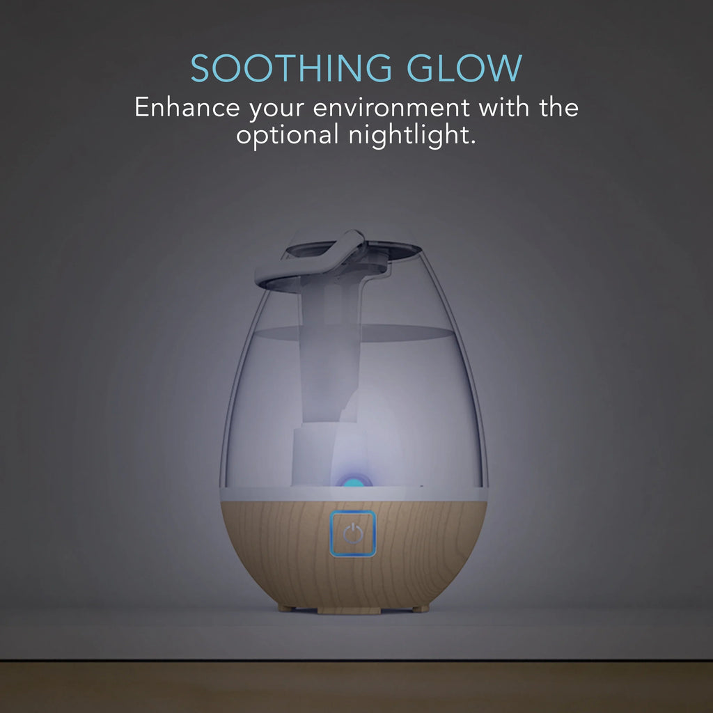 Sizeharper Image Ultrasonic Cool Mist Humidifier, 0.4 Gallon Light Ash Woodgrain (New)