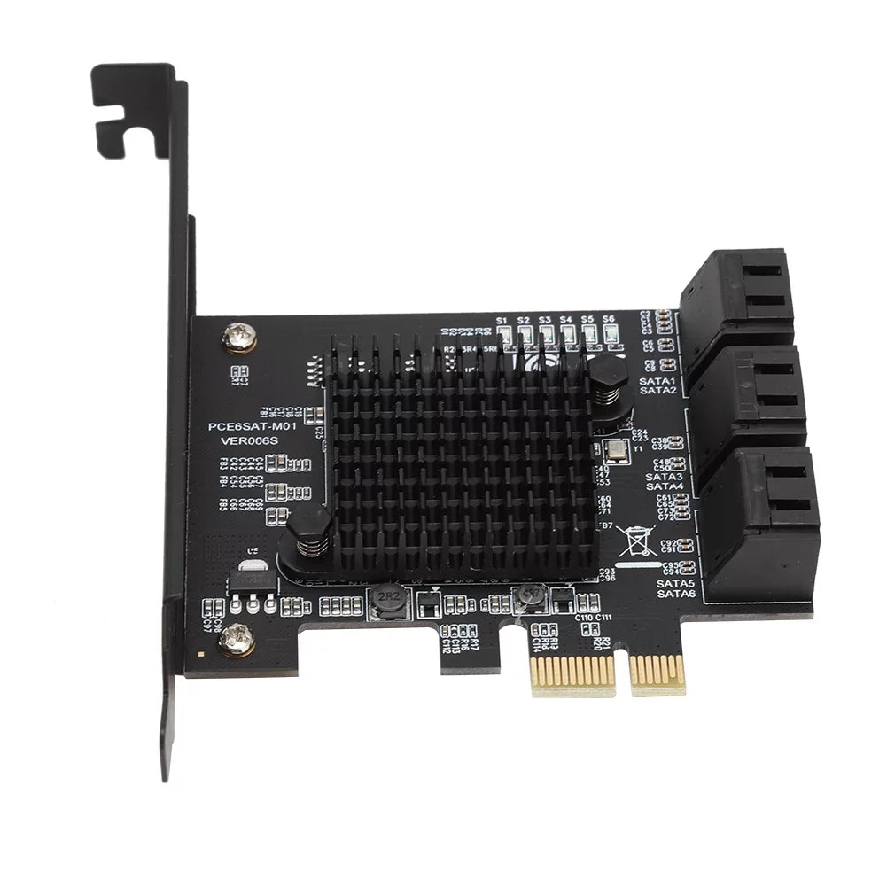 Jadeshay Card USizeB, 6-Port SizeATA 3.0 PCI Expansion Card Riser Card Compatible,3G 1.5G HDD