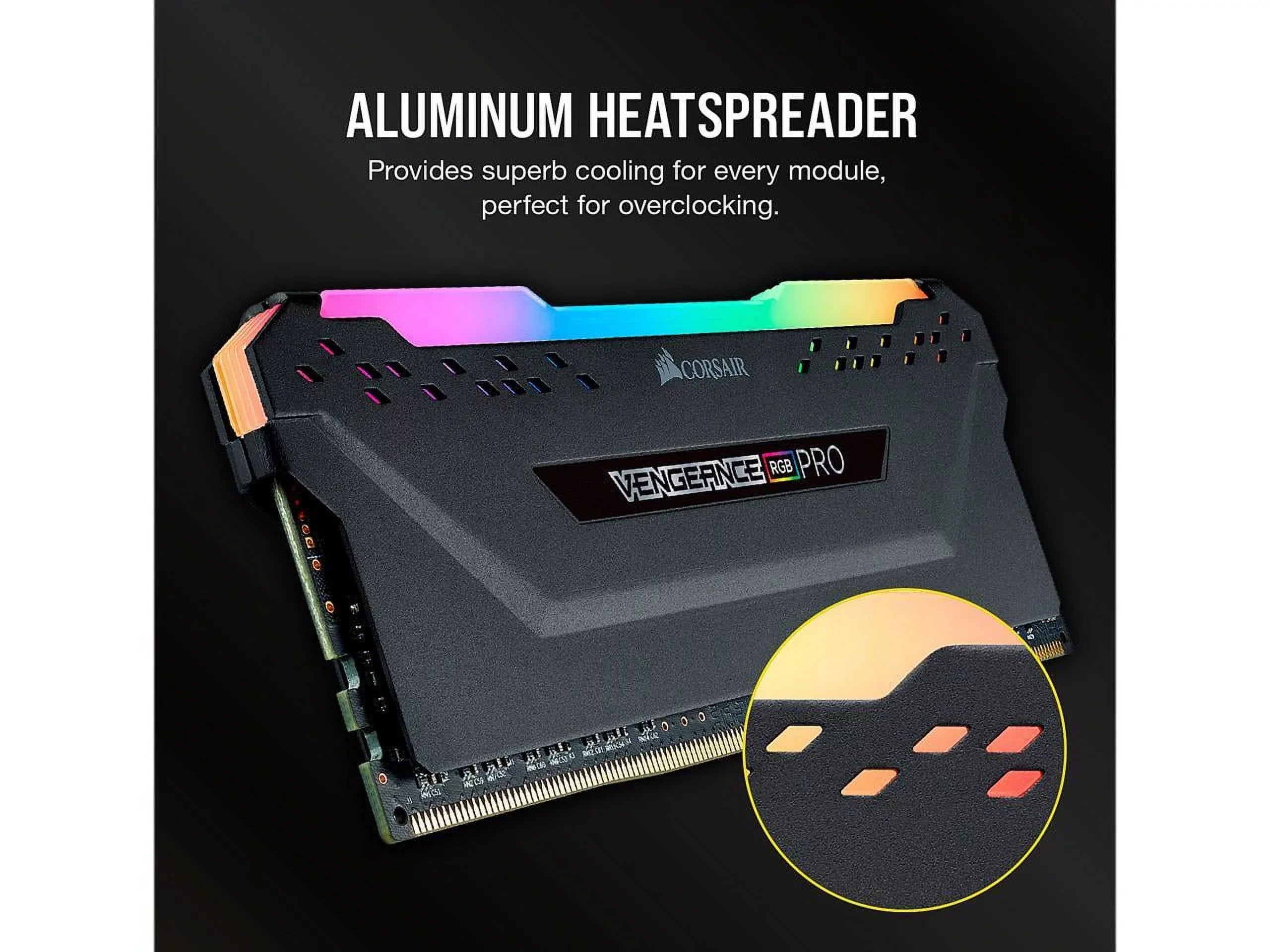 Corsair Vengeance RGB PRO 16GB (2x8GB) DDR4 3200MHz C16 LED Desktop Memory - Black