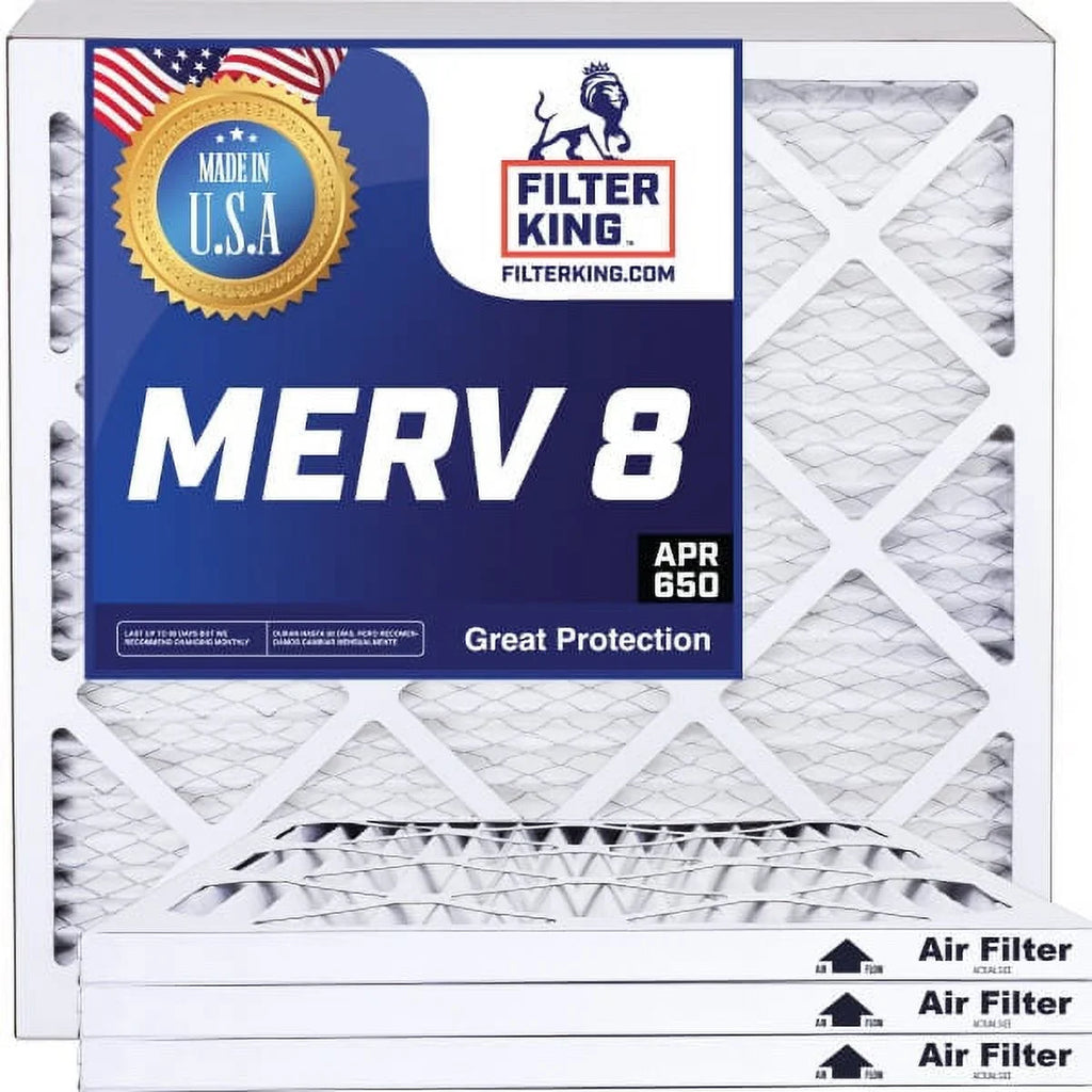 Filter King 23x33.5x1a Air Filter | 4-PACK | MERV 8 HVAC Pleated A/C Furnace Filters | MADE IN USizeA | Actual Sizeize: 23 x 33.5 x .75"
