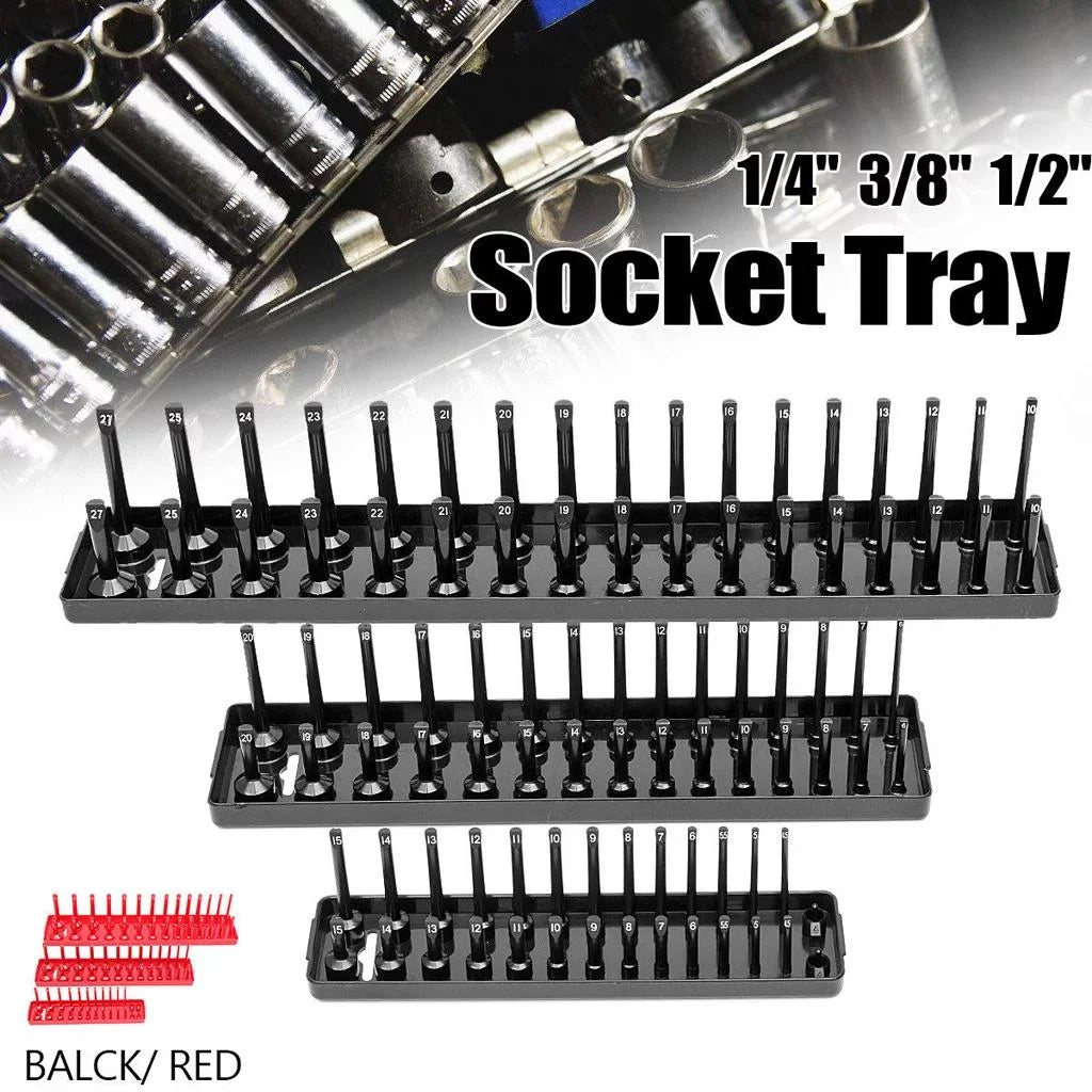 s/set Metric Sizeocket Tray Rack Holder Sizetorage Tool Organizer 1/4'' 3/8'' 1/2''