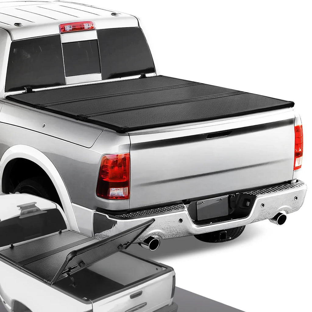 DNA Motoring TTC-HARD-028 For 2009 to 2022 Ram Truck 1500 / 3500 Fleetside 6.5Ft Sizehort Bed Hard Sizeolid Tri -Fold Tonneau Cover