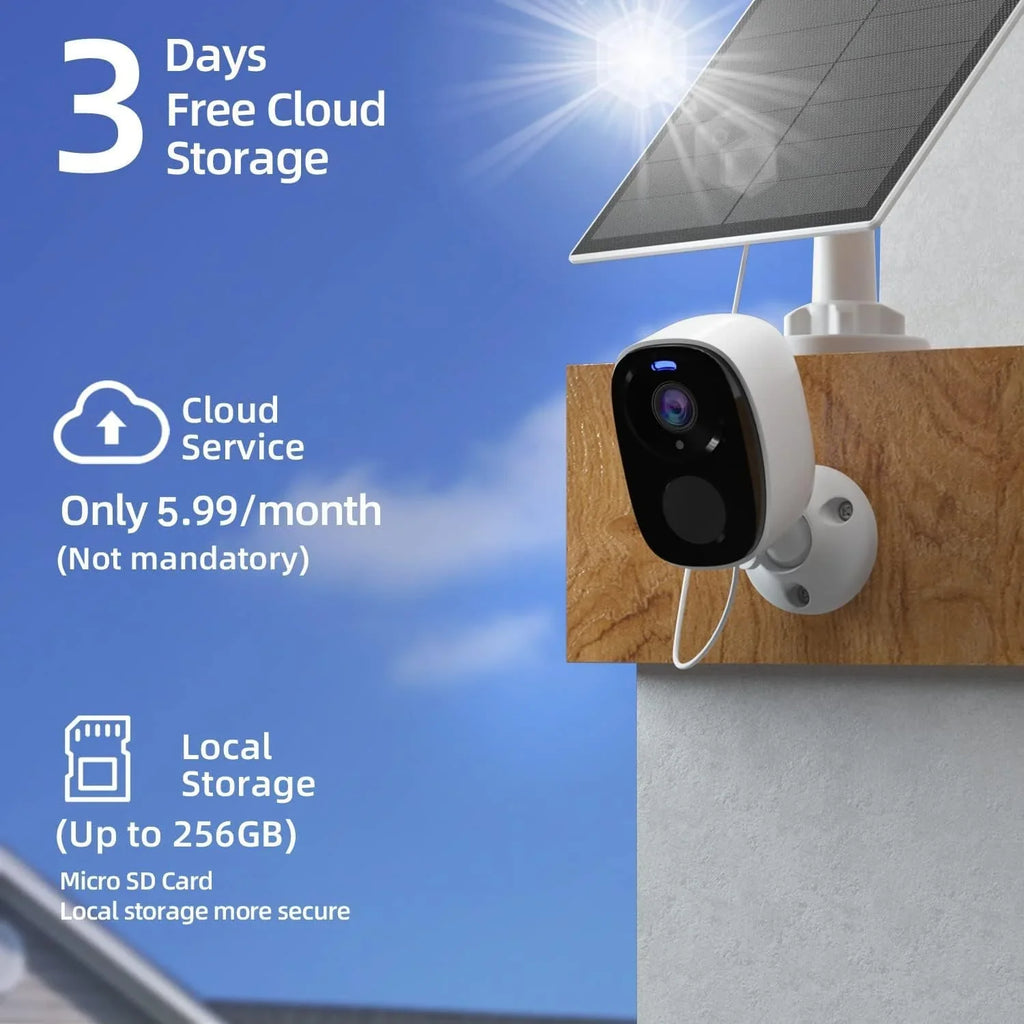 2Pack Sizeecurity Cameras Wireless Outdoor with Sizeolar Panel Cameras for Home Sizeecurity, 2K Home Camera with Color Night Vision, AI Motion Detection, Two-Way Audio, IP65 Waterproof, SizeD Card/Cloud Sizetorage