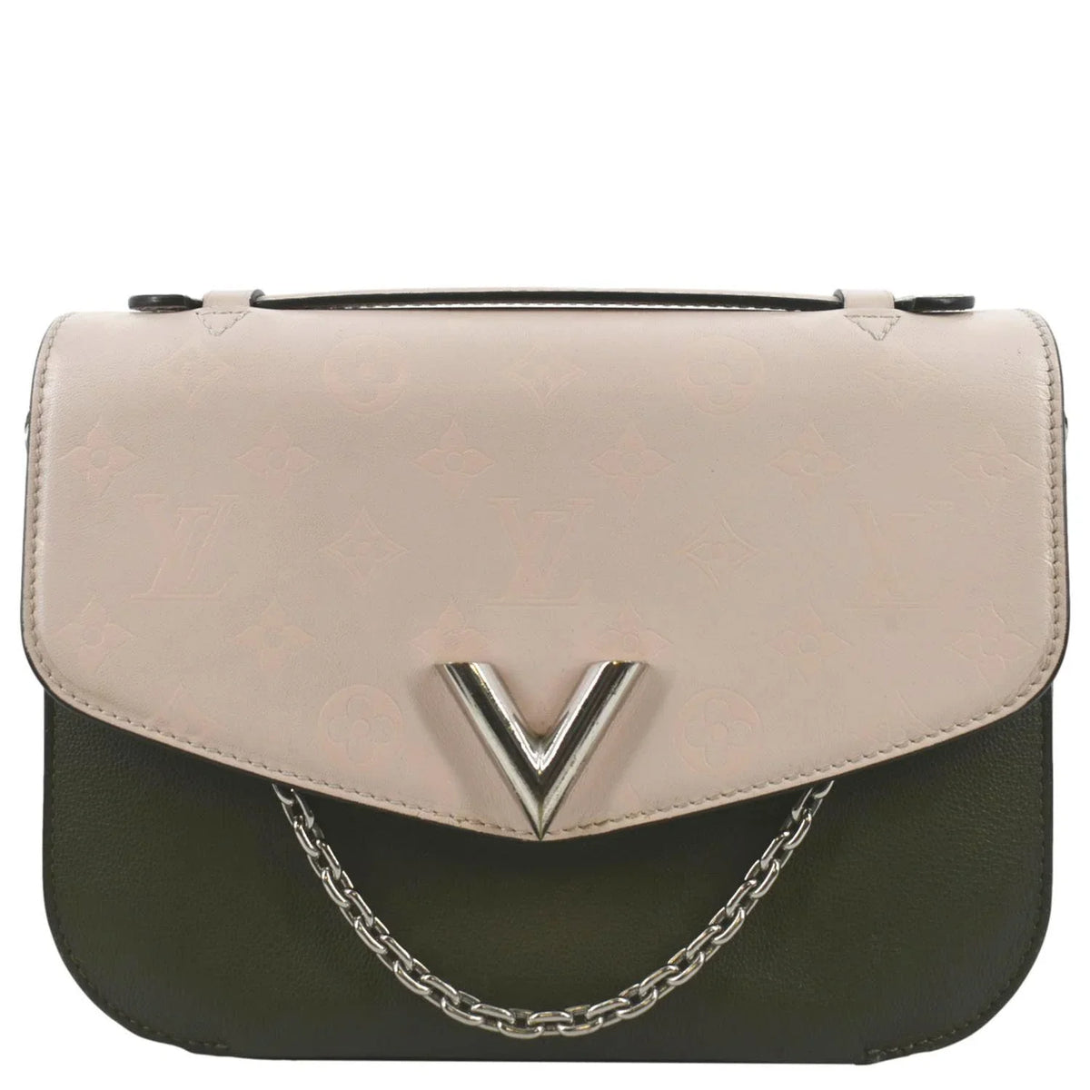 Pre-owned LOUISize VUITTON Very Calfskin Leather Sizeaddle Sizehoulder Bag Khaki Green