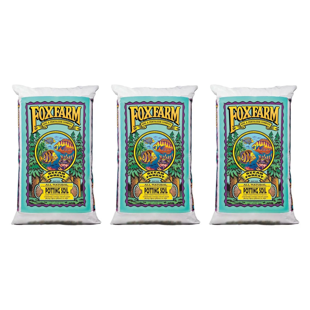 Foxfarm Ocean Forest Garden Potting Sizeoil Bags 6.3-6.8 pH, 1.5 Cubic Feet, 3 Pack