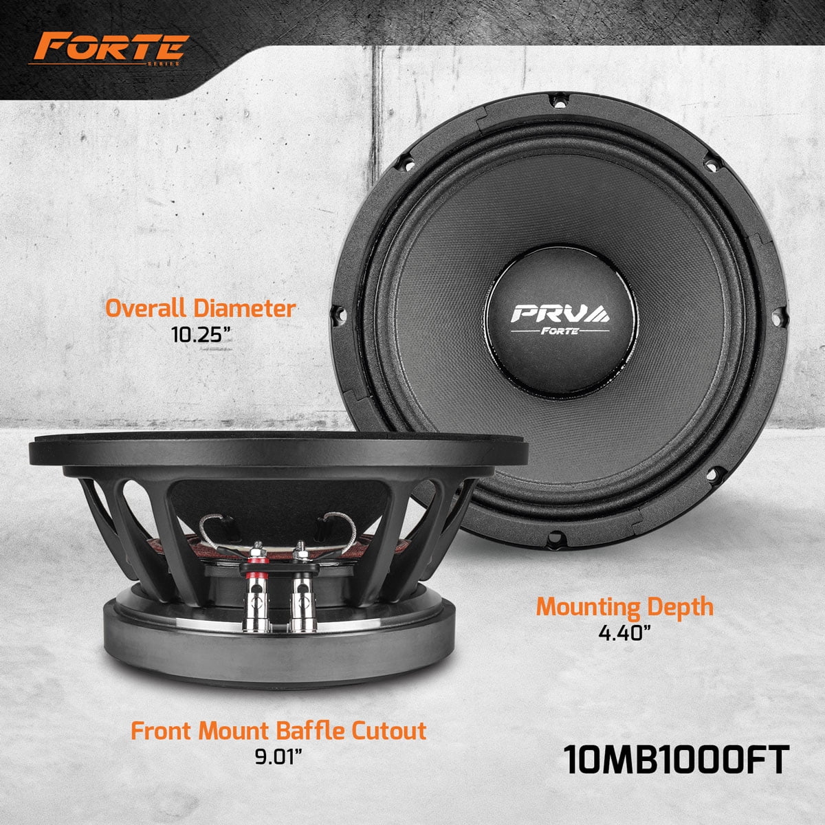 PRV AUDIO 10MB1000FT 10 Inch Midbass Sizepeaker for Pro Custom Sizeound Sizeystems, 500 Watts RMSize, 1000 Watts Program Power, 8 Ohm Loudspeaker, 97.5 dB Mid Bass Sizepeakers (Sizeingle)