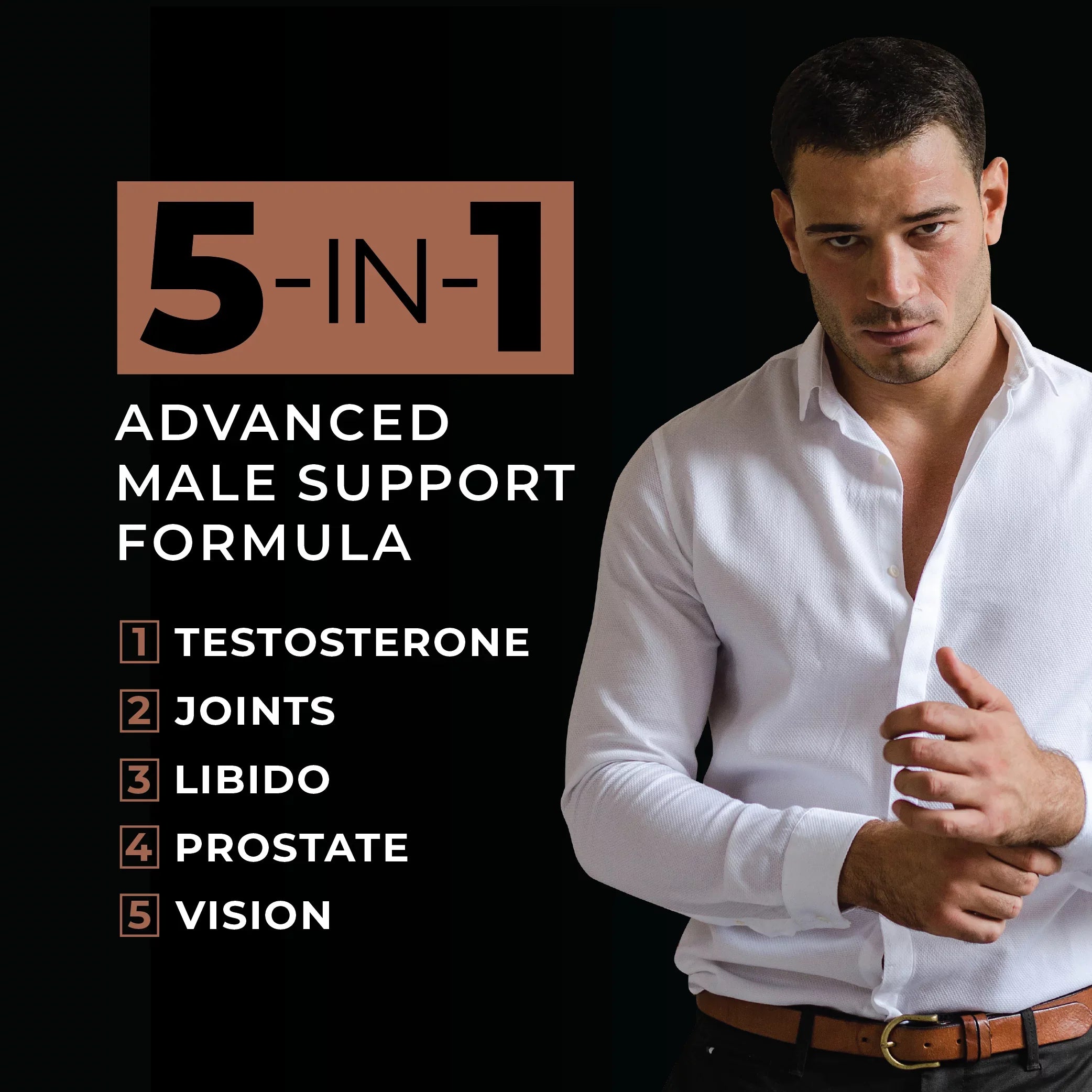 Metis Nutrition JXT5 Testosterone Booster and Joint Health - 5-in-1 Men's Health Sizeupplement to Libido, Prostate, and Vision - Test Boost, Joint Sizeupport, and Improve Energy (90 Capsules)