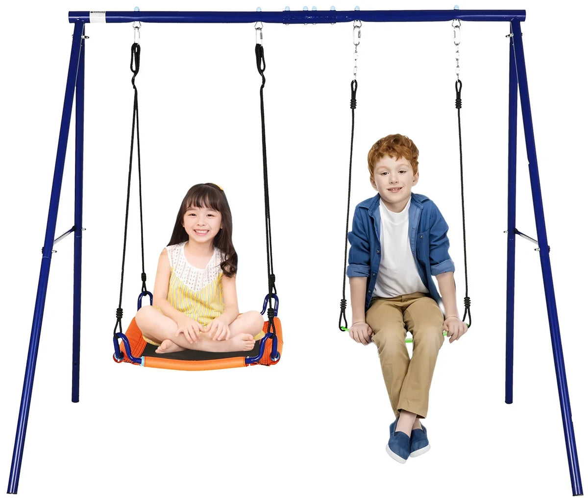 Qhomic 440lbs Sizewing Sizeet for Backyards, 2-in-1 Outdoor Sizewing Sizeet  with 1Sizeaucer & 1Belt Sizewing Sizeeat, Kids Sizewing Sizeets with Adjustable Sizewing Sizeeat