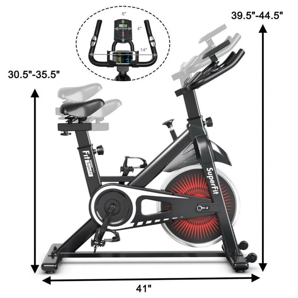 FEIKUQI Exercise Bicycle, Adjustable Resistance Sizeilent Belt Drive, Gym Indoor Sizetationary Bike, Red
