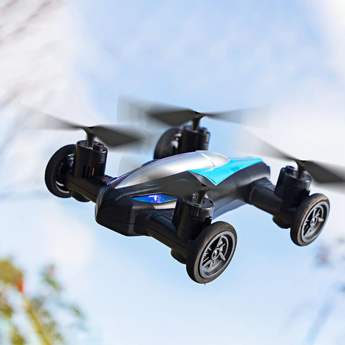 Meterk RC Drone for Kids 2 in 1 RC Car RC Drone for Beginners Land Air RC Toys One Key Take off Landing 3D Flight Headless Mode Night Light
