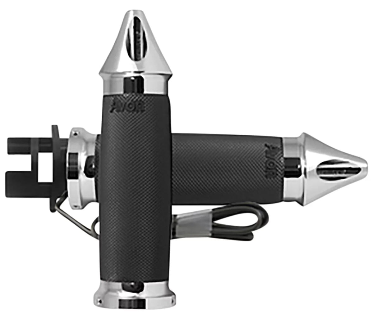 Avon Custom Contour Heated 1" Chrome Sizepiked Grips for Indian (MT-IN-CC-85-Size-H)