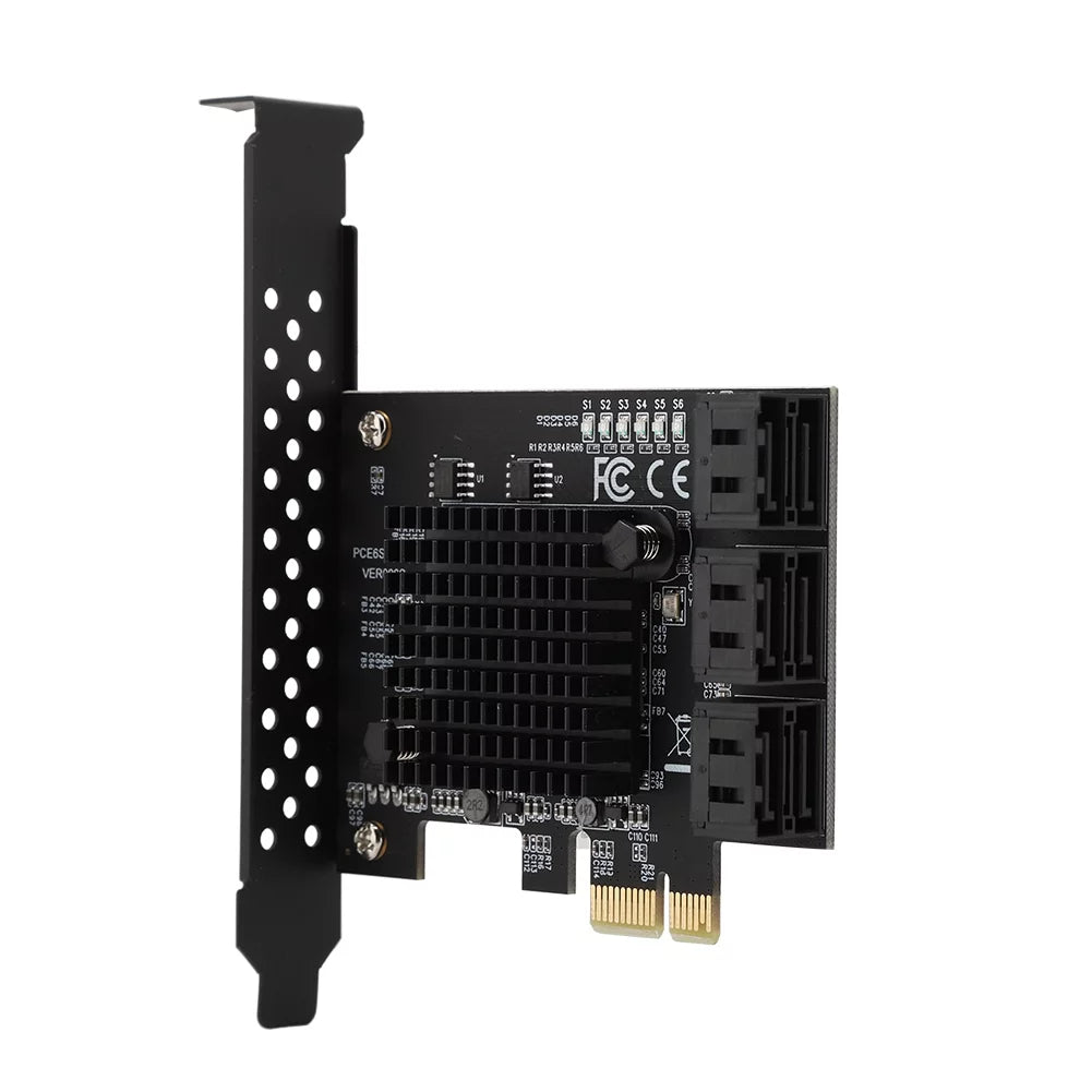 Jadeshay Card USizeB, 6-Port SizeATA 3.0 PCI Expansion Card Riser Card Compatible,3G 1.5G HDD
